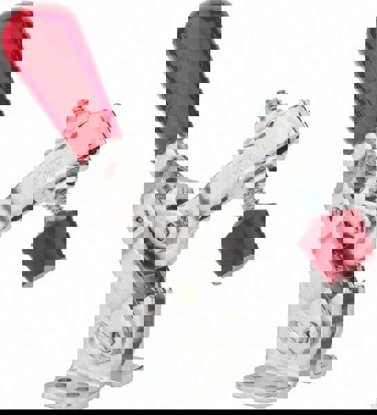 Manual Hold-Down Toggle Clamp: Vertical, 200 lb Capacity, U-Bar, Flanged Base